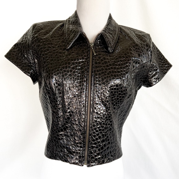 Fabulous Vintage Cache Patent Croc Jacket 6 - Picture 1 of 13